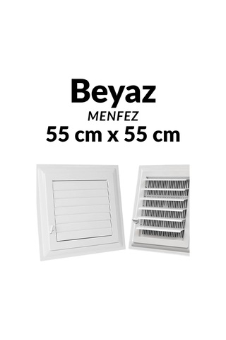 Beyaz 55 X 55 Cm Havalandırma Menfezi Banyo Menfezi Wc Baca Kapağı Tuvalet Menfezi Plastik Panjur