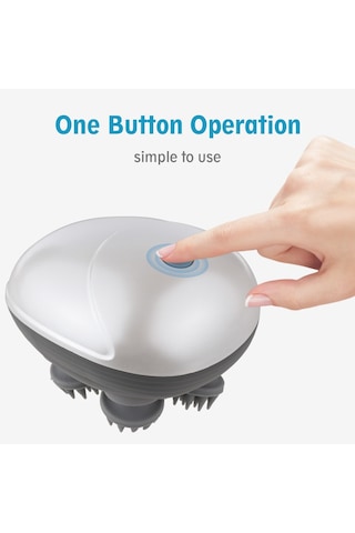 Springsun Elektrikli Baş Masaj Aletleri Kablosuz Saç Derisi Masaj Aleti Yoğurma 6 Masaj Düğümü Derin Temiz Saç Büyümesi İçin El Tipi Kaşıyıcı Baş Rahatlatıcı Saç Derisi Masaj Aletleri Beyaz - Gri