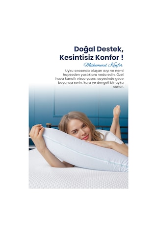 Viscofoam Air Terapi Hava Kanallı Ortopedik Yastık Visco Yastık Yeşil 60x40x16cm