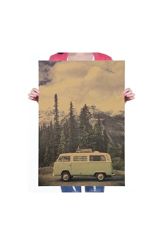Volkswagen T1 Minibüs Vosvos Retro Kraft Poster Af027