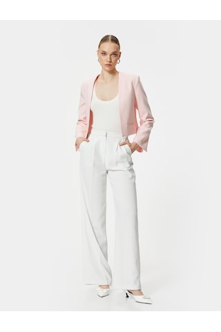 Koton Crop Blazer Ceket Yakasız Cepli Pudra 4sak50044uw 4SAK50044UW272 Pudra
