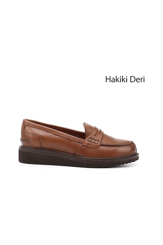 Gönderi(R) Gönderi R Taba Antik Dolgu Taban Hakiki Deri Loafer Ayakkabı Taba