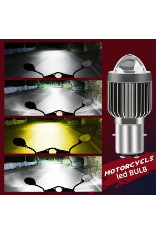 S2 Uyumlu Led Ampul Şimşek Etkili Sarı-beyaz Csp Led S2 Uzun Kısa Otomobil Araç Motosiklet Mercekli Far