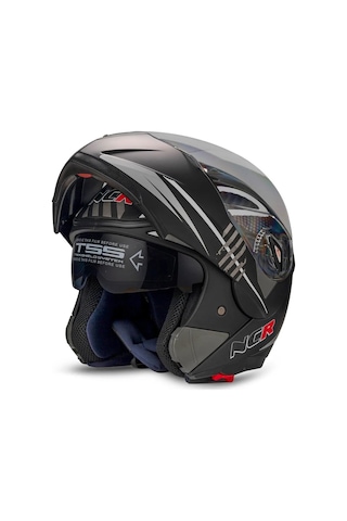 Ncr Çene Açılır Monster Motosiklet Kaskı Vizörlü Ece Belgeli Siyah - Beyaz