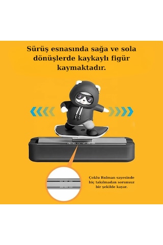 Hareketli Kayan Figür Kaykay Numaratör Oto Araç Kaykay Numaratör Torpido Üstü Numaralık Sarı Sarı