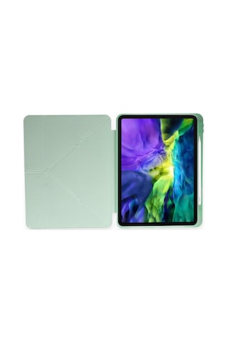 Apple iPad Uyumlu Air 4 10.9 Kılıf Kalemlikli Mars Tablet Kılıfı - Açık Yeşil Diğer