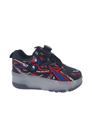 Zerhan Free Balance 250 Çocuk Işıklı Patenli Tekerlekli Sneaker Spor Siyah