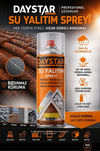 Şeffaf Su Geçirmez Sprey 400 Ml Metal, Ahşap, Beton Uyumlu Su İzolasyon Spreyi