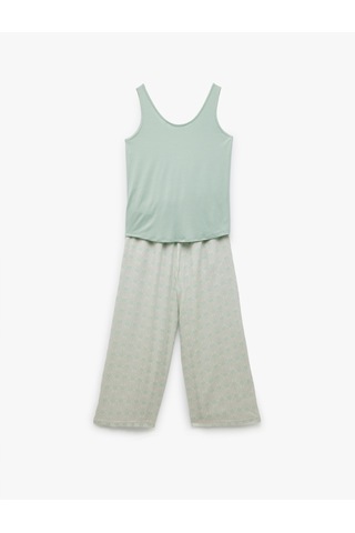 Koton Viskon U Yaka Kolsuz Geniş Paça Pijama Takımı Çiçek Desenli 5slk50026mw Çiçek Desenli Çok Renkli