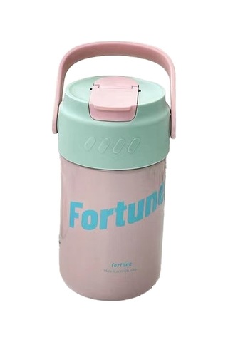 Jzcat Creative Büyük Kapasiteli 316 Paslanmaz Çelik Hasır Termos Bardak 500ml-pembe