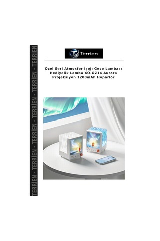 Özel Seri Atmosfer İşığı Gece Lambası Hediyelik Lamba Xo-oz14 Aurora Projeksiyon 1200mah Hoparlör Çok Renkli