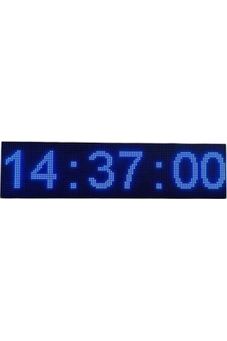 Sanec Çift Taraflı Dış Mekan Renkli Saniyeli Saat - 16x64cm