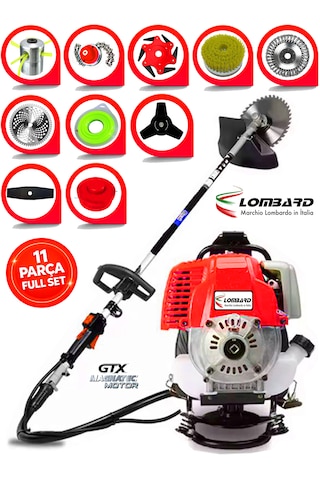 Cros Lombard Italy Frx-11 Grande Sırt Tipi Benzinli Ot Çalı Çim Biçme Tırpanı+ Tam Bahçe Setli Halı Yıkamalı