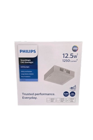 Philips Sıvaüstü Küçük Model Tavan Lamba 12,5w 6500k Beyaz Işık 1250 Lümen 16,5 Cm Kare Plastik Gövde Beyaz - Beyaz Işık