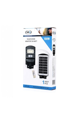 100w - 6500k Solar - Güneş Enerjili Sokak Lambası - Armatür Sensörlü Bahçe-balkon-sokak Ars-348964 5250