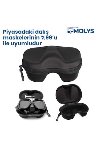 Molys Stealth Pro Alüminyum Dalış Maskesi + Antı Fog Buğu Önleyici Film + Eva Koruyucu Taşıma Kutusu Siyah - Turuncu