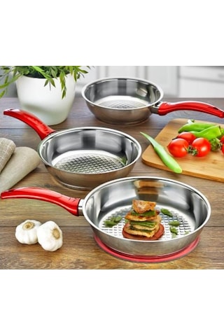 Gülsan Jasmin 3 Parça Çelik Tava Seti 3 Parça Set