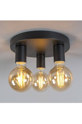 Riolight Retro,Rustik,Modern Siyah 3Xe27 Duylu Metal Plofonyer Av Riolight Retro,Rustik,Modern Siyah 3Xe27 Duylu Metal Plofonyer Av