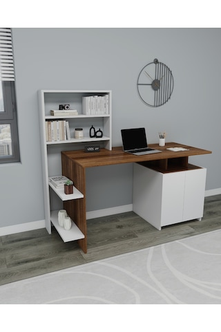Arnetti Çalışma Masası Melis Bilgisayar Masası Beyaz - Ceviz
