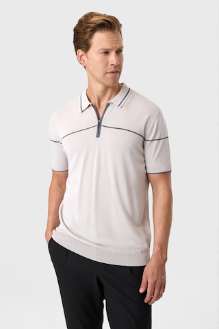 Back And Bond Gri Regular Fit Fermuarlı Polo Yaka Triko Tişört Açık Gri