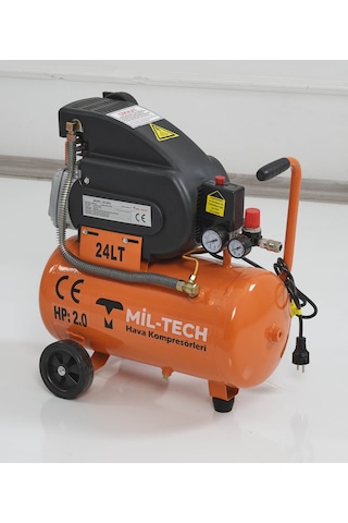 Mil-Tech 24 LT 2 Hp 8 Bar Hava Kompresörü