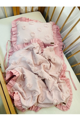Alt Açma Seti Fırfırlı 3 Parça - Pembe