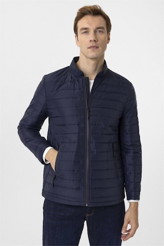 Süvari Lacivert Slim Kapitone Mont