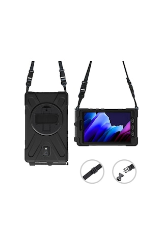Samsung Galaxy Uyumlu T577 Tab Active 3 Kılıf Amazing Tablet Kapak - Siyah Diğer