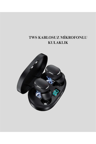 Tws Bluetooth Kulaklık Kulak İçi Kablosuz Dijital Göstergeli Çağrı Cevaplayabilen - Diğer