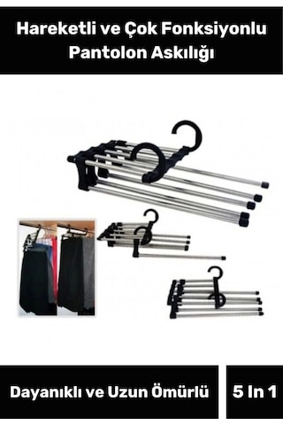 Özel Üretim Dayanıklı Dolap Organizer Hareketli Çok Fonksiyonlu Pantolon Askılığı 5 In 1askı Çok Renkli