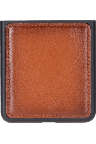 Bloomcase Flex Cool Tan Hakiki Deri Samsung Galaxy Uyumlu Z Flip 7 Kılıf 6.9"-4.1" Taba