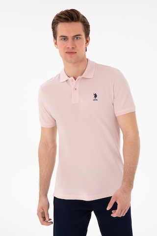 U.S. Polo Assn. Erkek Slim Fit Polo Yaka Pudra Basic Tişört 50298041-VR042