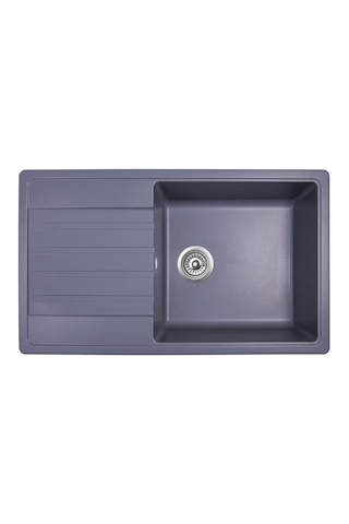 Simpex Tek Göz Damlalıklı Granit Eviye Antrasit 86x50cm