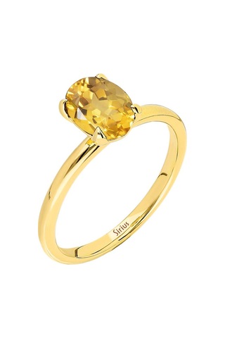 Sirius Oval Kesim Sitrin Tektaş Yüzük 0831R0013