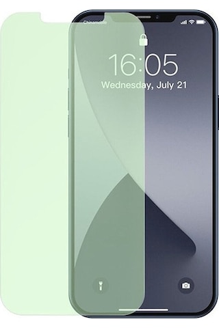 Baseus Apple Uyumlu iPhone 12 Pro Max 6.7 0.30mm Full Tempered Cam Ekran Koruyucu 2set Anti-bluelight