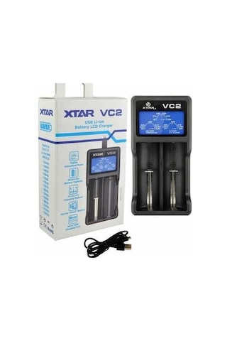 Xtar Vc2 Pil Şarj Aleti Lcd Ekranlı 18650 26650 Li-ion Akıllı Şarj Cihazı