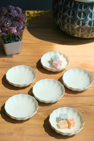 Kütahya Porselen Bone Luz Kase Altın File 6 Parça 8cm Bnlzf08kss220 Ekru