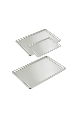 Paslanmaz Çelik Servis Sunum Tepsisi 30x20cm Pastane Tepsi Yaşam Boyu Garantili Ultra Lüks Rostfrei Çok Renkli
