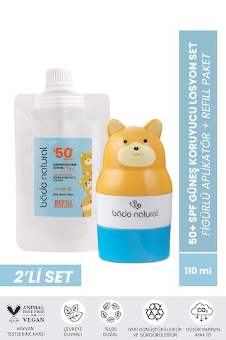 Bade Natural Çocuk Güneş Koruyucu Losyon Refill + Ayı Aplikatör