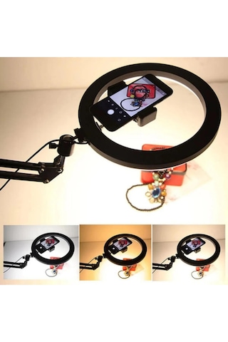 Hornet Masa Tripodu 10 Inç Ring Light 5500k Youtuber Led Işıklı Tripod Led Işığı Akrobat