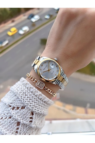 Ferrucci Vintage Seri 2 Yıl Garantili Yeni Sezon 3 Atm Suya Dayanıklı Kadın Kol Saati Fc.f03609.4 Gümüş - Sarı