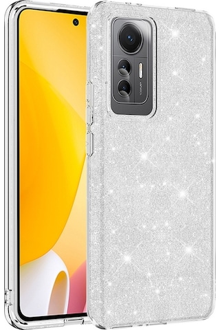 Xiaomi Mi 12 Lite İle Uyumlu Luxury Simli Taşlı Parlak Silikon Tam Koruma Kadın Telefon Kılıfı Kapak