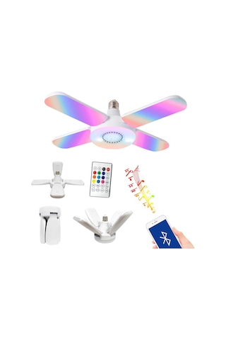 Led Ampül Müzik Lambası Rgb Animasyonlu 220v E27 Bluetooth Or-1005