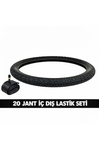 20 Jant Bisiklet Lastik Seti - 1 Dış + 1 İç Lastik - 20 X 2.125 - Dişsiz Asfalt Yol Tipi