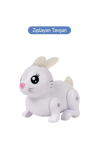 Müzikli Ve Işıklı Hareketli Zıp Zıp Tavşan Beyaz Lzh-99777-1