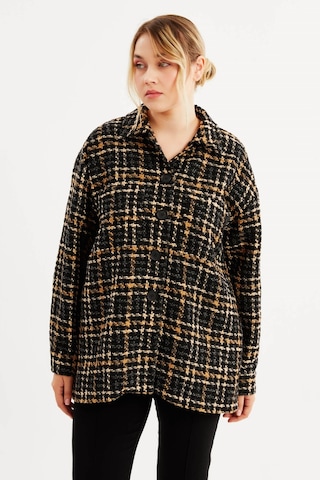 Kareli Tüvit Ceket Kahverengi