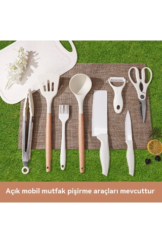 Açık Bıçak Seti Taşınabilir Mutfak Seramik Mutfak Bıçağı Meyve Bıçağı Kesici Kamp Pikniği Paslanmaz Çelik Mutfak Eşyaları On Set Çok Renkli