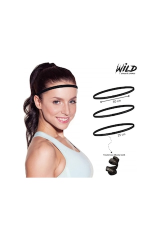 Wild Athletic Kaydırmaz Spor Elastik Saç Bandı Tokası Üçlü