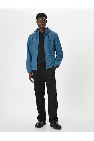 Koton Mevsimlik Ceket Slim Fit Fermuarlı Petrol 5wam20065hw Petrol