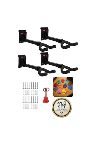 Lastvoice Gds-444 4X Gitar Duvar Askısı Standı Aparatı 4'Lü Pak